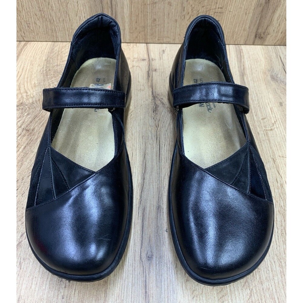 Naot Black Leather Mary Jane Comfort Shoes Womens EU 42 US 11 Hook Loop Israel - Picture 4 of 13